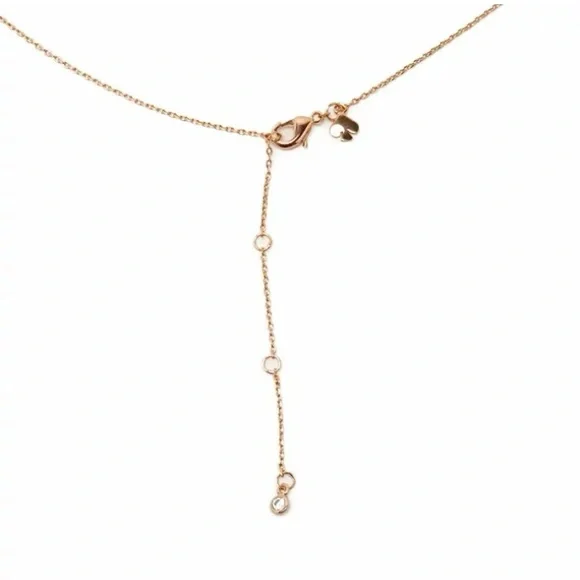 Kate Spade Rose Gold Flower Pendant Necklace Cream Enamel Spade Logo NWT Gift - Picture 8 of 16